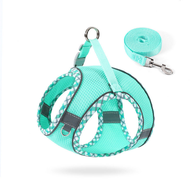 Monty’s Air-Flow No-Pull Reflective Harness & Lead Setick-Release Buckle Reflective Outdoor Pet Vest For Dogs And House Cats