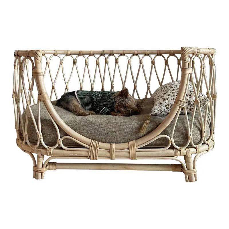 Monty’s Heritage Handcrafted Rattan-Woven Pet Sofa