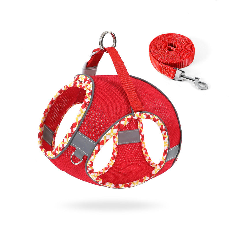 Monty’s Air-Flow No-Pull Reflective Harness & Lead Setick-Release Buckle Reflective Outdoor Pet Vest For Dogs And House Cats