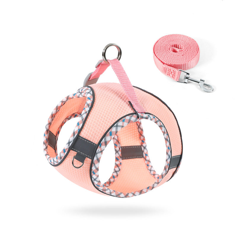 Monty’s Air-Flow No-Pull Reflective Harness & Lead Setick-Release Buckle Reflective Outdoor Pet Vest For Dogs And House Cats